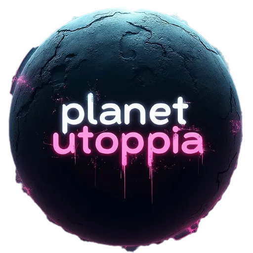 Planet Utoppia logo – cyberpunk fan art studio